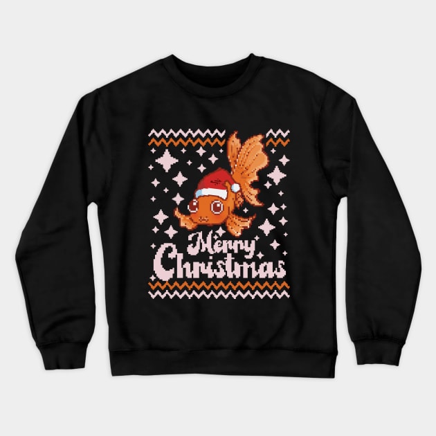 Goldfish Christmas Crewneck Sweatshirt by ArtStopCreative